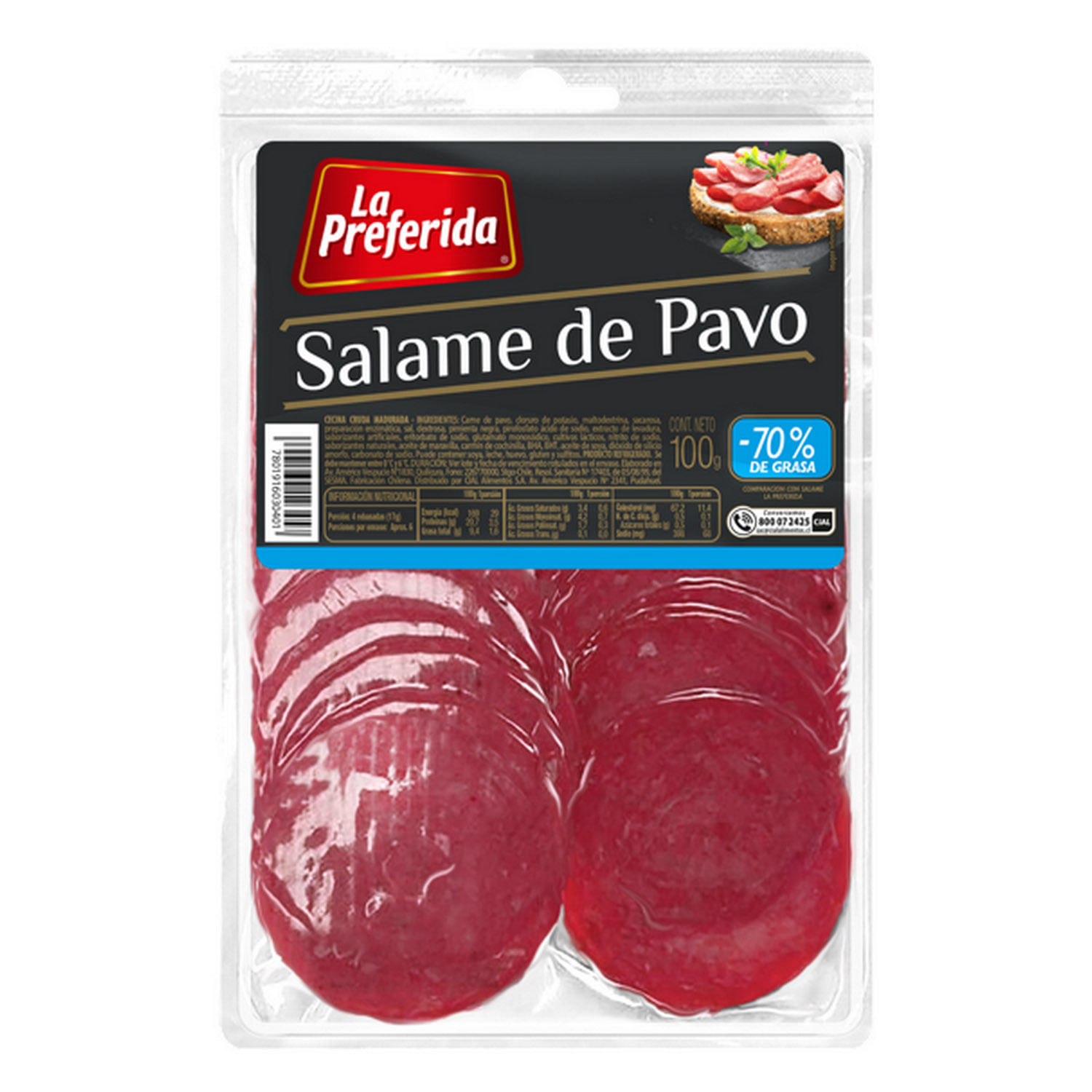 Salame de Pavo La Preferida 100 g