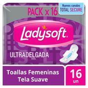 Toallas Higiénicas Ladysoft Ultradelgada Suaves 16 un.