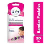 Bandas Depilatorias Veet Faciales Piel Normal 20 un.