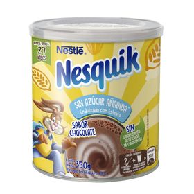 Saborizante Para Leche Nesquik Chocolate Sin Azúcar Añadida Tarro 350 g