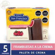 Pack Paleta Helado San Francisco Frambuesa A La Crema 80 g 5 un.