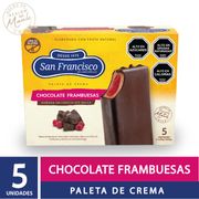 Pack Paleta Helado San Francisco Chocolate Frambuesa 80 g 5 un.