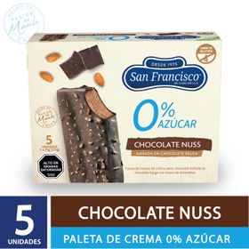 Helado San Francisco Multipack 0% Azúcar Choco Nuss 70 g 5 un.