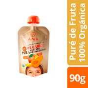 Puré de frutas Ama, pouch, manzana plátano zapallo, 90 g