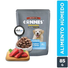 Alimento Húmedo Perro Cachorro Cannes Trocitos Jugosos Carne 85 g