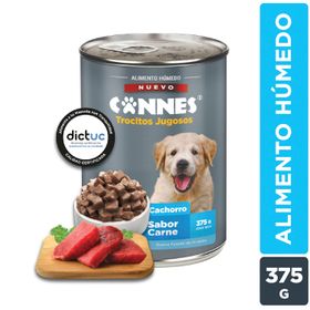 Alimento Húmedo Perro Cachorro Cannes Trocitos Jugosos Carne 375 g