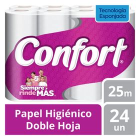 Papel Higiénico Confort Doble Hoja 25 m 24 un.