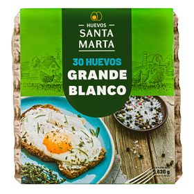 Huevos Santa Marta Grandes Blancos 30 un.