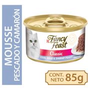 Alimento Húmedo Gato Fancy Feast Mousse Pescado Camarón 85 g