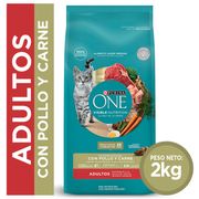 Alimento Gato Adulto Purina One Pollo y Carne 2 kg