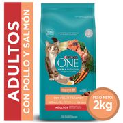 Alimento Gato Adulto Purina One Pollo y Salmón 2 kg