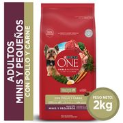 Alimento Perro Adulto Purina One Mini Pequeño Carne 2 kg