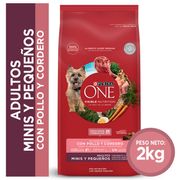 Alimento Perro Adulto Purina One Razas Pequeñas Pollo y Cordero 2 kg