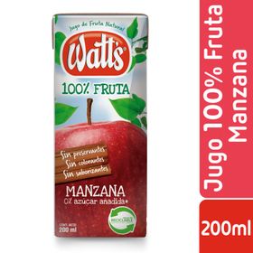 Jugo Fruta Natural Watt's Manzana 200 ml