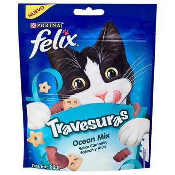 Snacks gatos Travesuras Ocean Mix 60 g