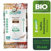 Toallas Desinfectantes D-Wipes Coco 50 un.