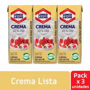 Pack 3 un. Crema de Leche Loncoleche Light 200 ml c/u