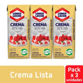 Pack 3 un. Crema de Leche Loncoleche Light 200 ml