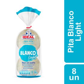 Pan Pita Ideal Blanco Light 300 g 8 un.