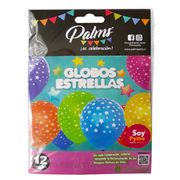 Set 12 Globos Palms Diseño Estrellas
