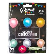 Set 12 Globos Palms Metalizados Chrome