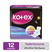 Toallas Higiénicas Kotex Nocturna Ultrafinas Suave 12 un.