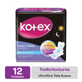 Toallas Higiénicas Kotex Nocturna Ultrafina Suave 12 un.