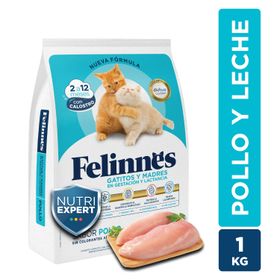 Alimento Gatito y Madres En Gestación y Lactancia Felinnes Pollo 1 kg