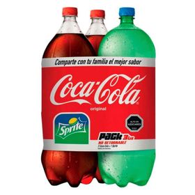 Pack 3 un. Bebidas Coca Cola + Sprite 3 L