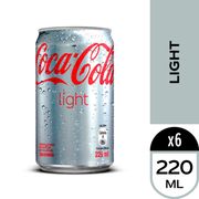 Pack 6 un. Bebida Coca-Cola Light 220 cc