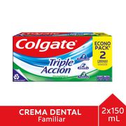 Pasta Dental Colgate Triple Acción 150 ml 2 un.