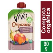 Compota Vivo Orgánica Durazno, Plátano y Arándano 90 g