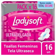 Toallas Higiénicas Ladysoft Nocturna Ultradelgada 16 un.