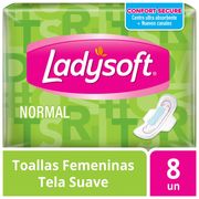 Toallas Higiénicas Ladysoft Tela Suave Con Alas 8 un.