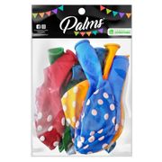 Set 10 Globos Palms Diseño Polka Colores