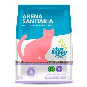 Arena Sanitaria Stay Happy Aglutinante Aroma Lavanda 2 kg