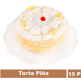 Torta Bizcocho, Crema Chantilly y Trozos de Piña