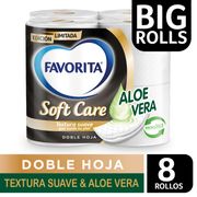 Papel Higiénico Favorita Soft Care Doble Hoja 40 m 8 un.