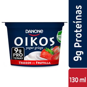 Yogurt Danone Oikos Proteína Trozos Frutilla 130 g