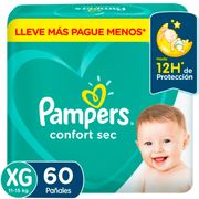 Pañales Pampers Confort Sec Talla XG 60 un.