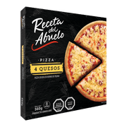 Pizza Receta Del Abuelo 4 quesos redonda congelada, 560 g