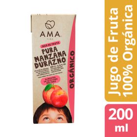 Jugo Orgánico Ama Manzana y Durazno 200 cc