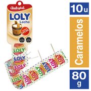 Chupetes Loly Leche Bolsa 80 g 10 un.