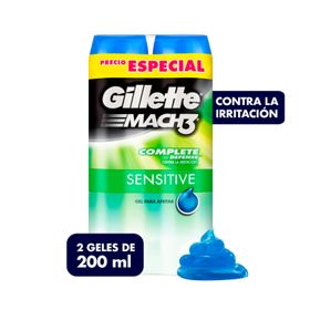 Gel de Afeitar Gillette Mach3 Sensitive 2 un. 200 ml