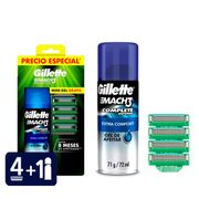 Kit Repuestos de Afeitar Gillette Mach3 Sensitive 4 un. + Gel de Afeitar 72 ml