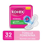 Toallas Higiénicas Kotex Normal con Alas 32 un.