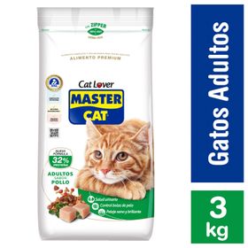 Alimento Gato Adulto Master Cat Pollo, Carne y Leche 3 kg