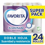 Papel Higiénico Favorita Acolchado Doble Hoja 23.5 m 24 un.