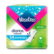 Protectores Diarios Nosotras Natural Respirable 54 un.