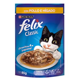 Alimento Húmedo Gato Adulto Felix Sensaciones de Pollo e Hígado En Salsa 85 g